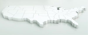 3D map of the United States.